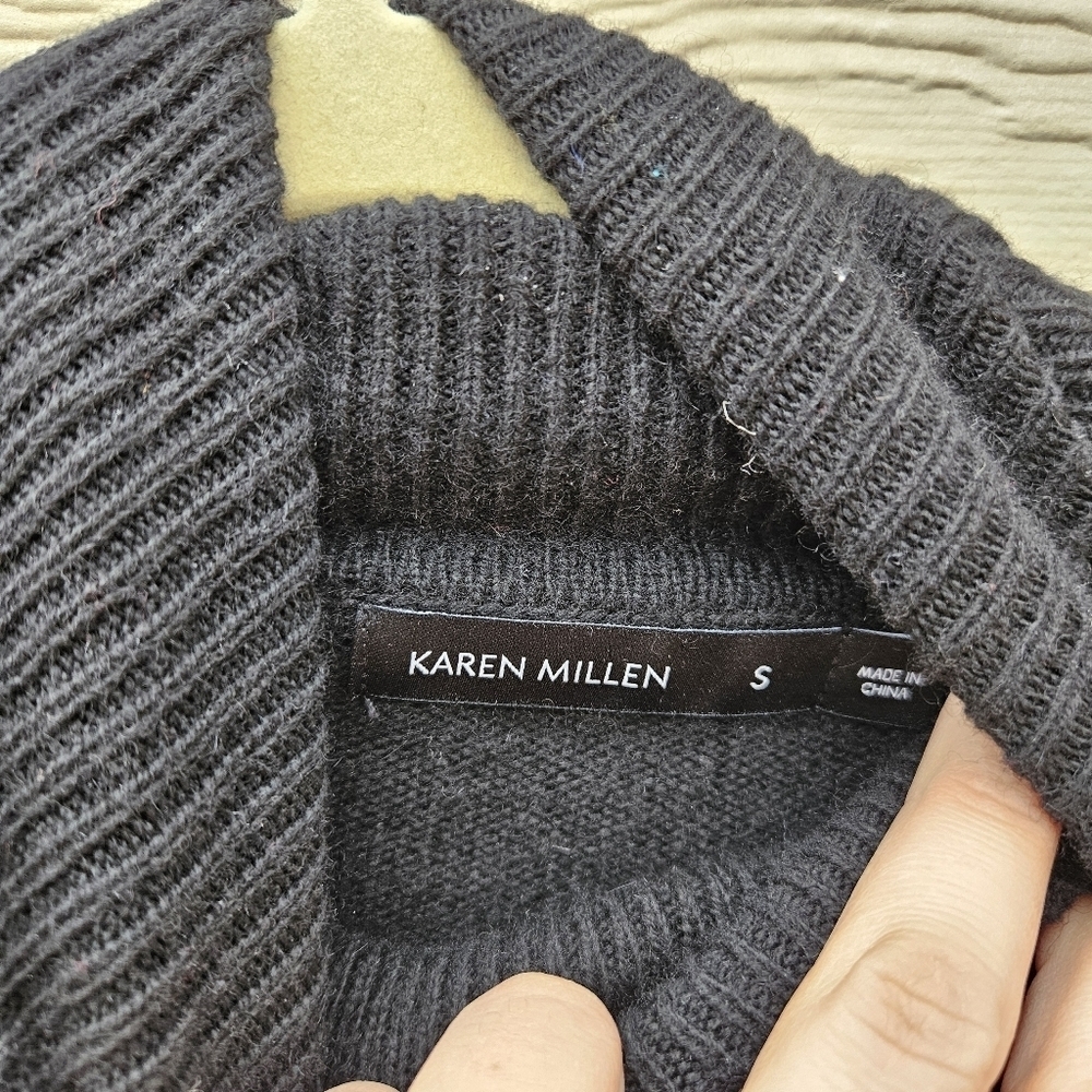 Karen Millen black turtleneck tie front sweater dress with toggle detail small - Picture 3 of 4